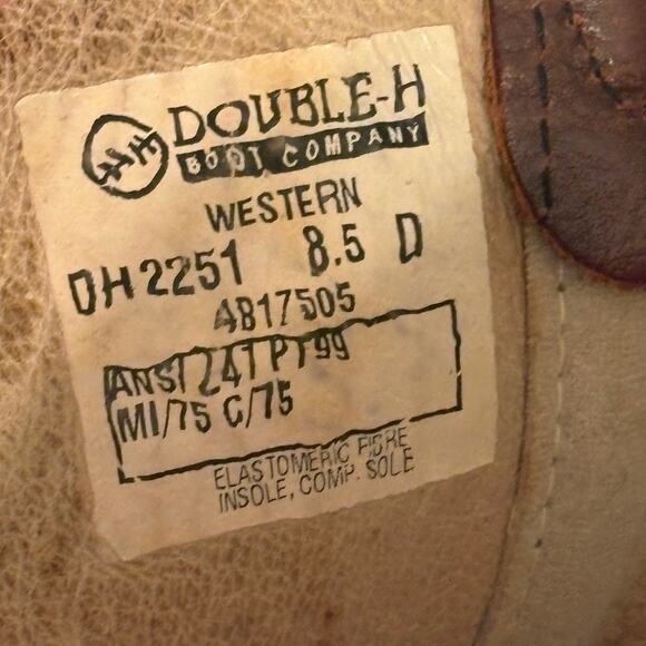 Double-H DH2251 Safety To Western Cowboy Boots 8.5 D Brown Leather main image 11